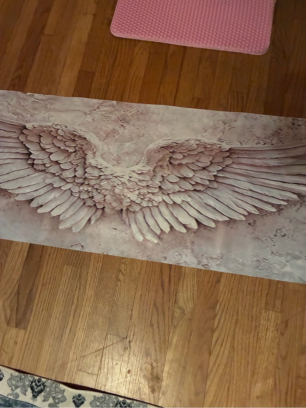 Angel Wing Wall Art Panel in Blush Pink - Unbranded